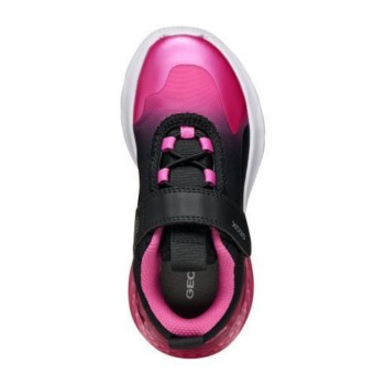GEOX Illuminus Illuminus ΠΑΙΔΙΚΑ Sneakers ΑΝΑΤΟΜΙΚΑ ΜΕ ΣΚΡΑΤΣ & ΦΩΤΑΚΙΑ ΜΑΥΡΑ J56LZA02A9JC0922  